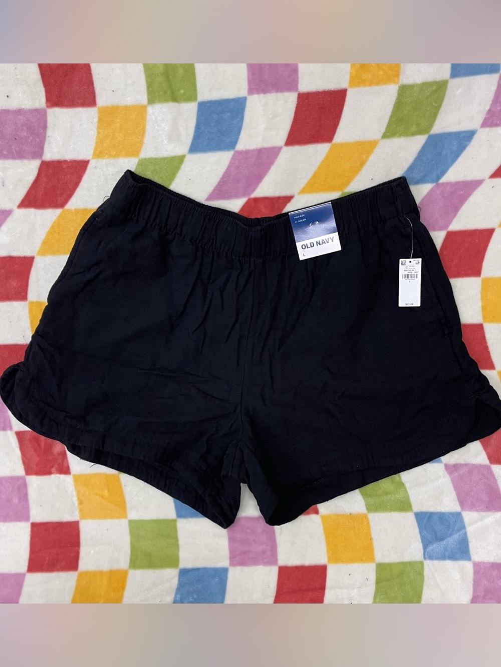 NWT-Old Navy Black High-Waist Elastic Flowy Shorts